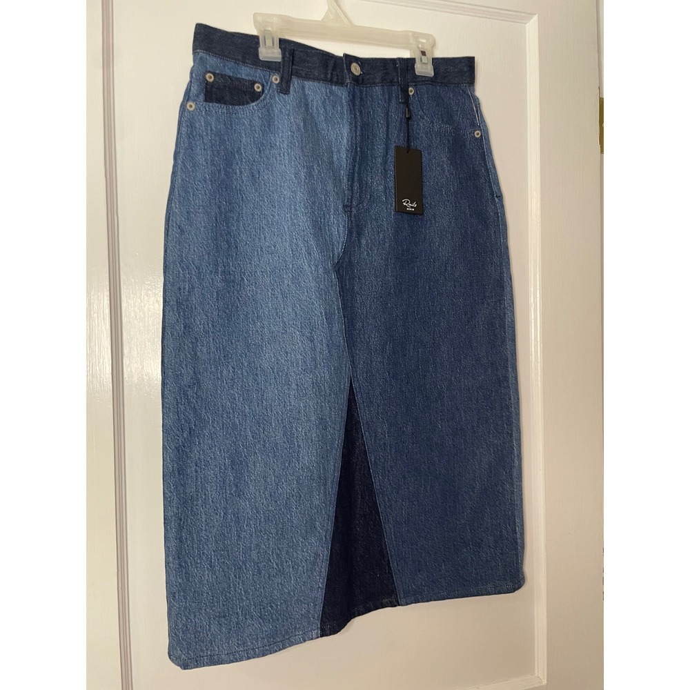 Rails Denim Skirt Two Tone Colorblock Straight‎ Maxi Womens Size 29 NWT